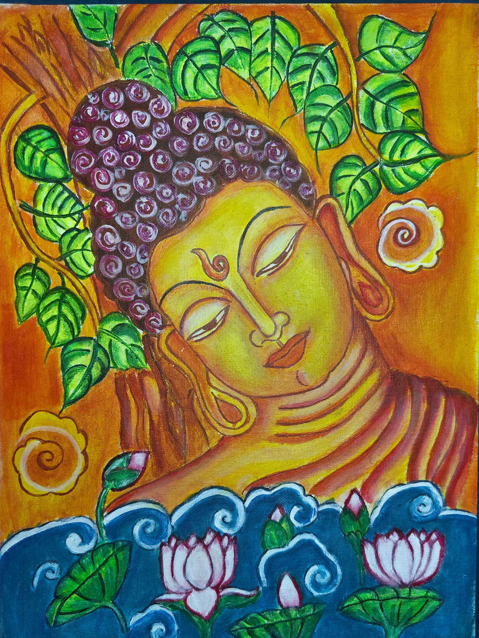 Serene Buddha with Lotus - Spiritual Zen Wall Art Canvas